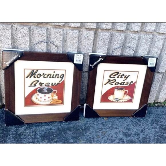 2 kitchen wall art decor coffee  frame - Picture 1 of 3